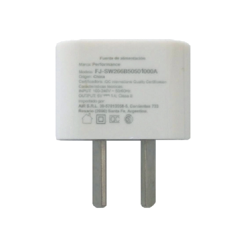Cargador 5V 2A USB SIN Cable Blanco