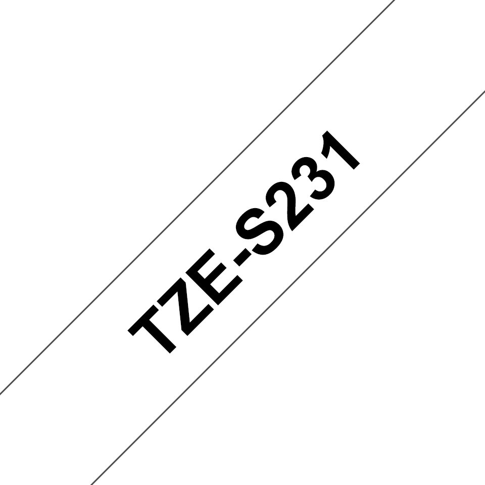 Cinta P/ROTU Brother TZES231 12MM Adhe EXT NEG/BLA