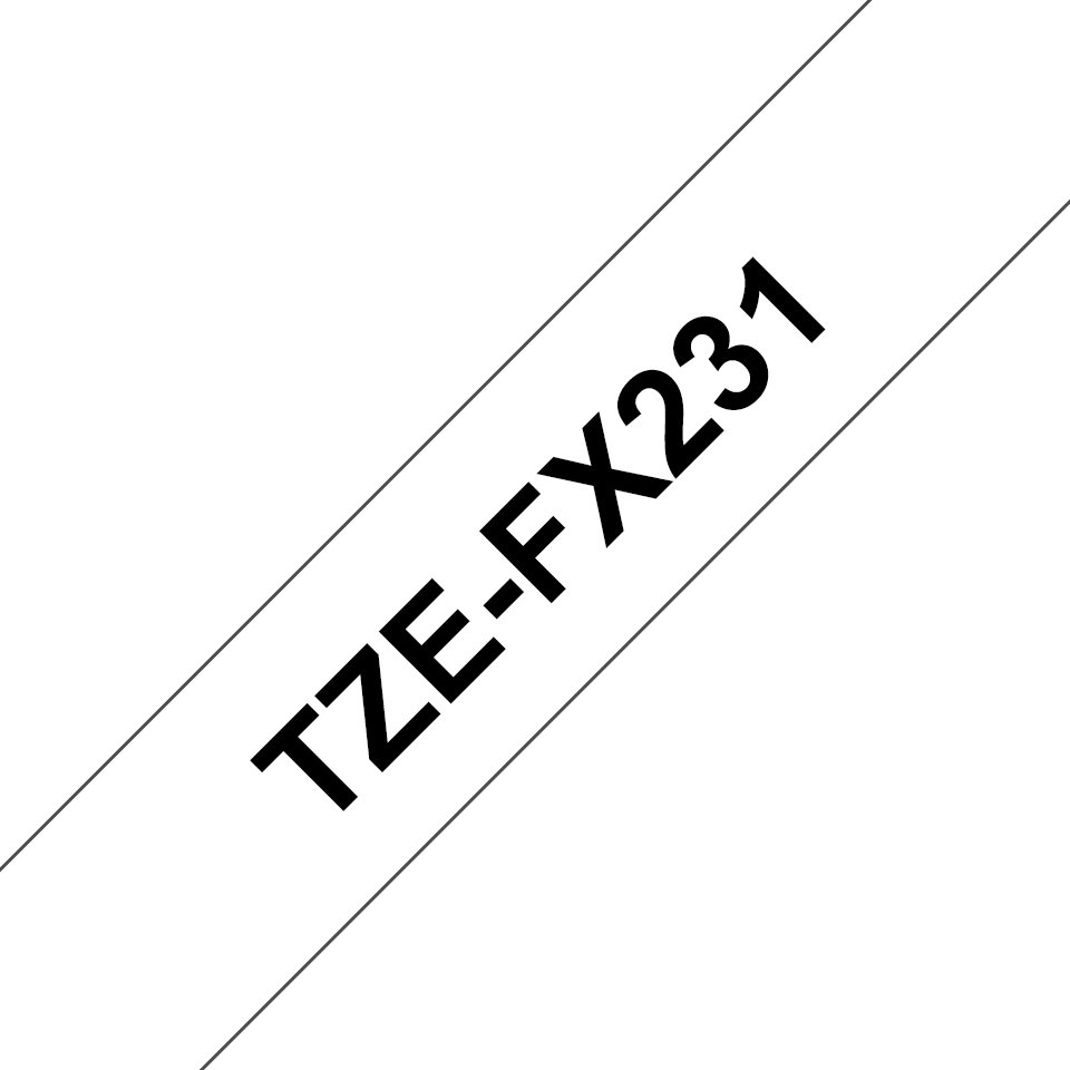 Cinta P/ROTU Brother TZEFX231 12MM Flex NEG/BLA