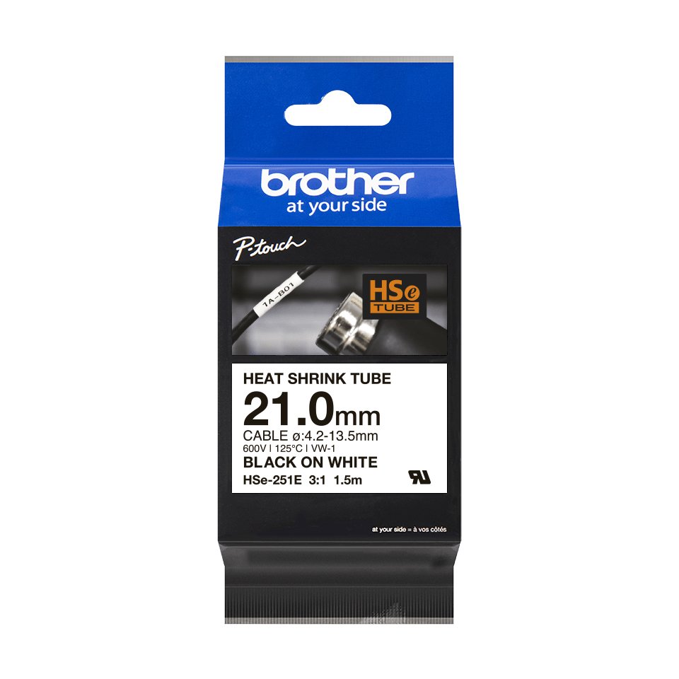 Cinta P/ROTU Termoc Brother 21MM BLANCO/NEGRO