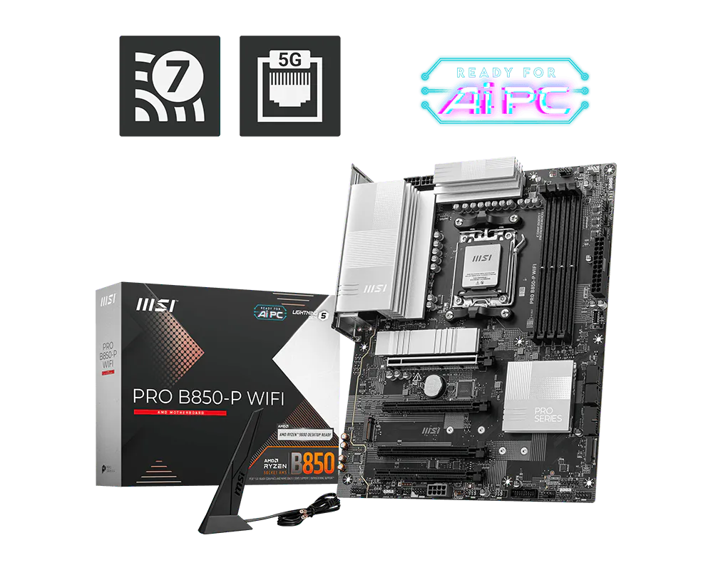 MB MSI AM5 PRO B850-P Wifi DDR5 BOX M-ATX