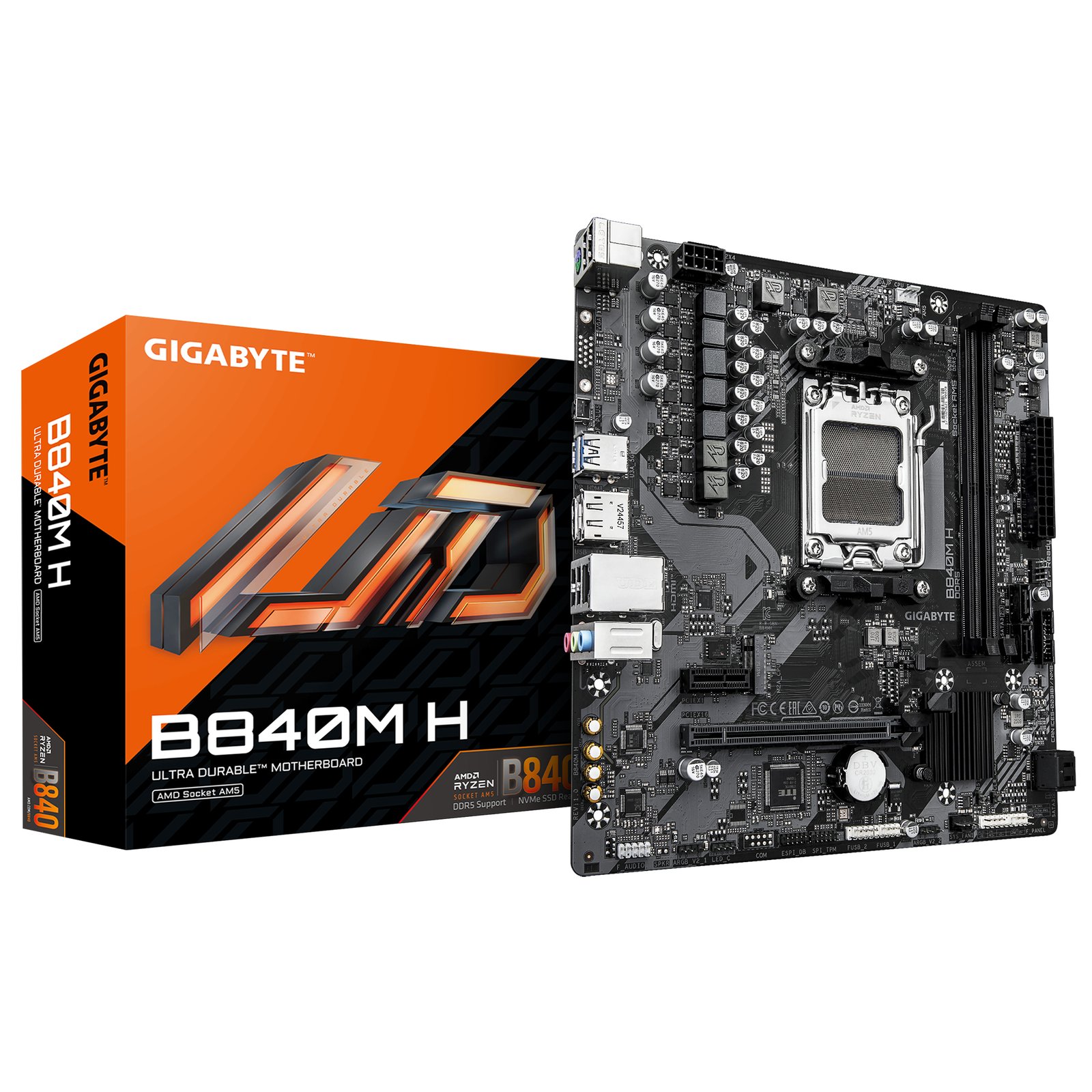 MB Gigabyte AM5 B840M H DDR5 BOX M-ATX