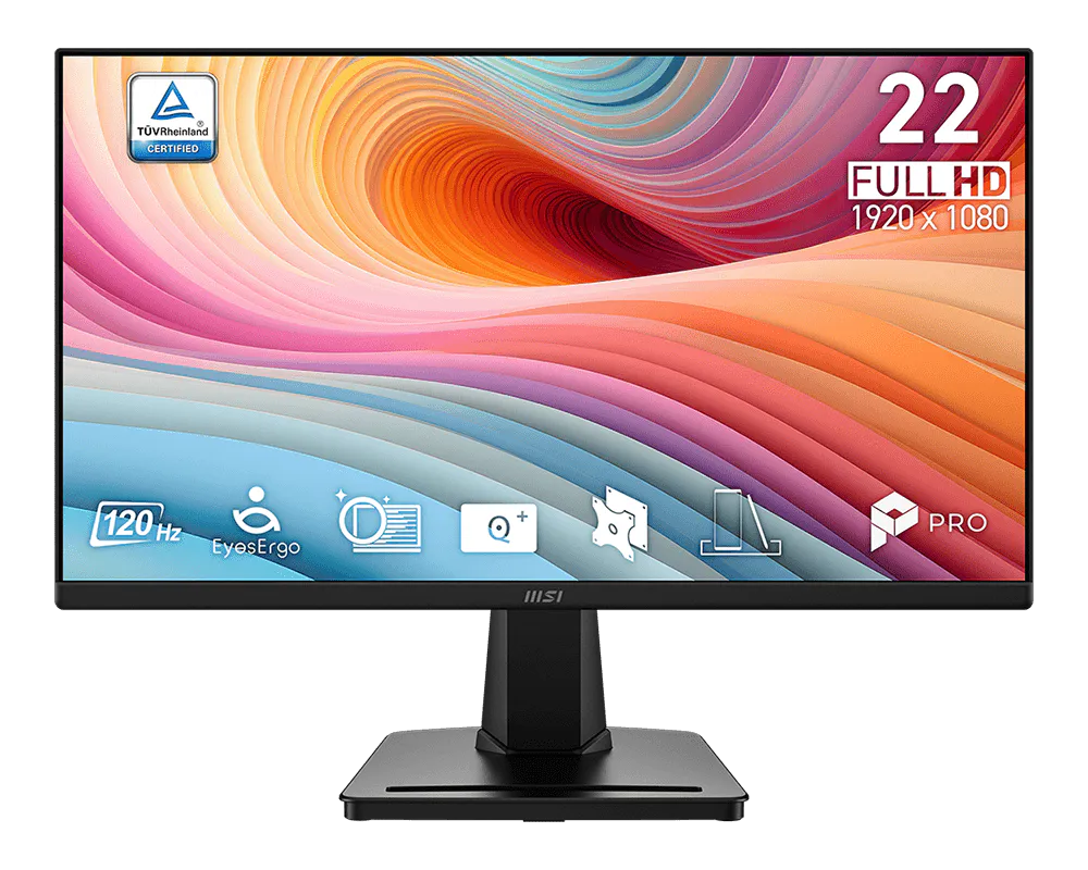Monitor 22 MSI PRO MP225 E12VL FHD 120HZ Hdmi VGA