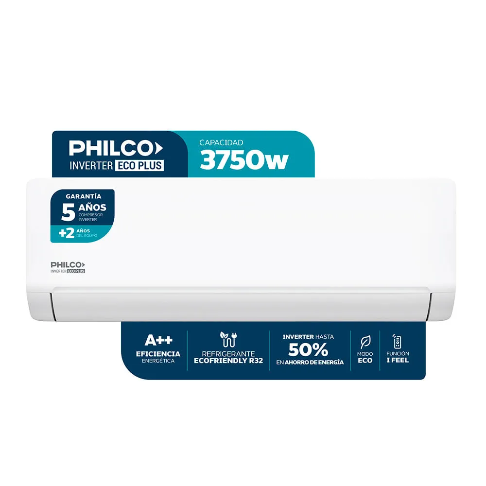 Aire Acond 3750W Frio - 3225W Calor Inverte Philco