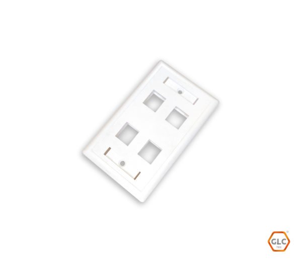 Face Plate GLC 4 Puertos CAT 5E/6 RJ45