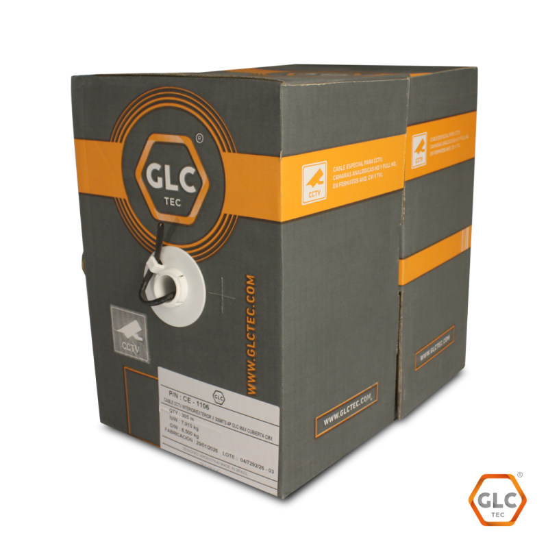 Cable UTP CAT.5E 305MTS GLC MAX INT/EXT P/CCTV