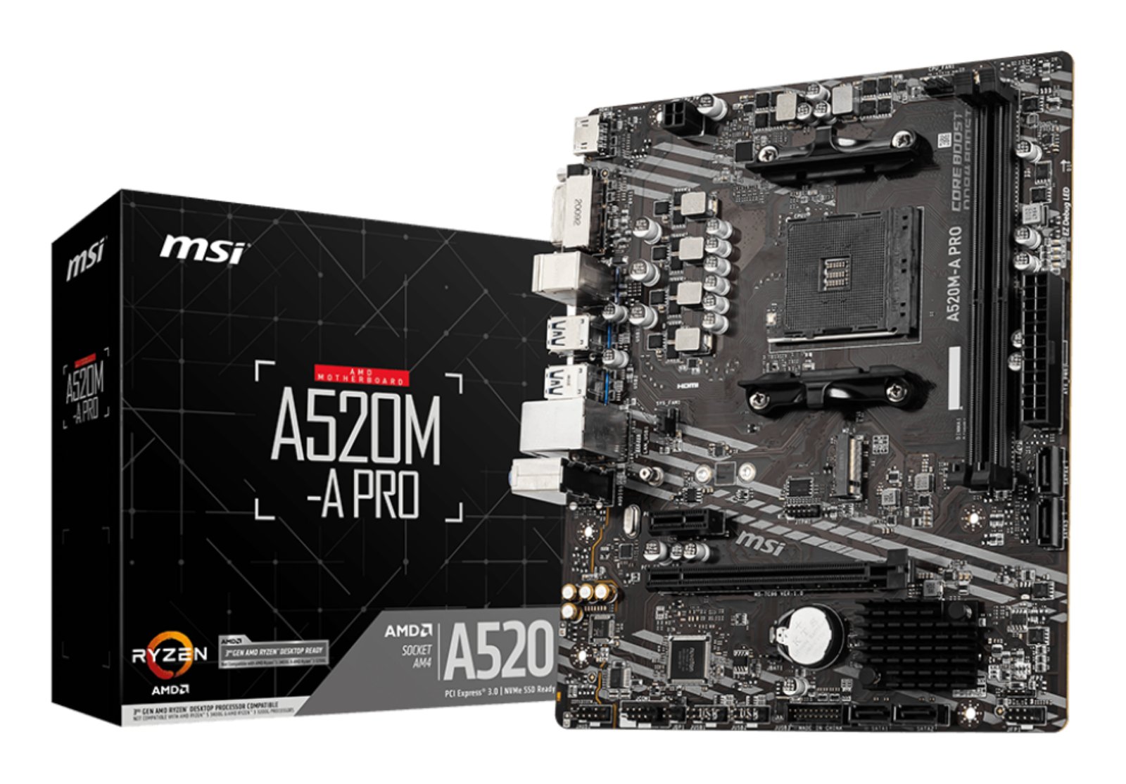 MB MSI AM4 A520M-A PRO DDR4 BOX M-ATX