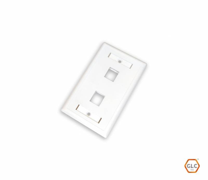 Face Plate GLC 2 Puertos CAT 5E/6 RJ45
