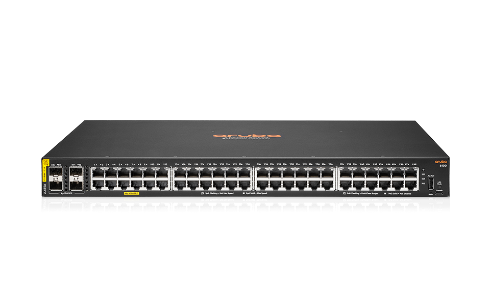 Switch 48P Aruba 6100 POE+ 370W 4SFP+